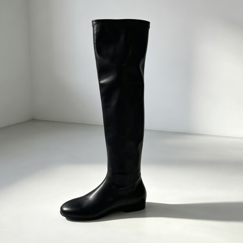 Boot Sock Slouchy - Bottes longues marron en similicuir extensible