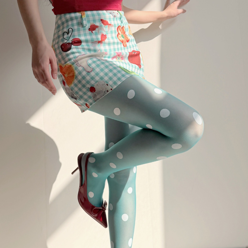 Tights Pantyhose Sheer - Collants Rétro à Pois Transparents pour