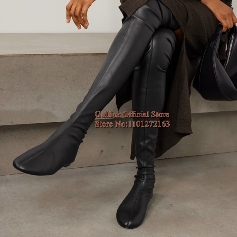 Bottes longues marron en simil - Boot Sock Slouchy avis et prix