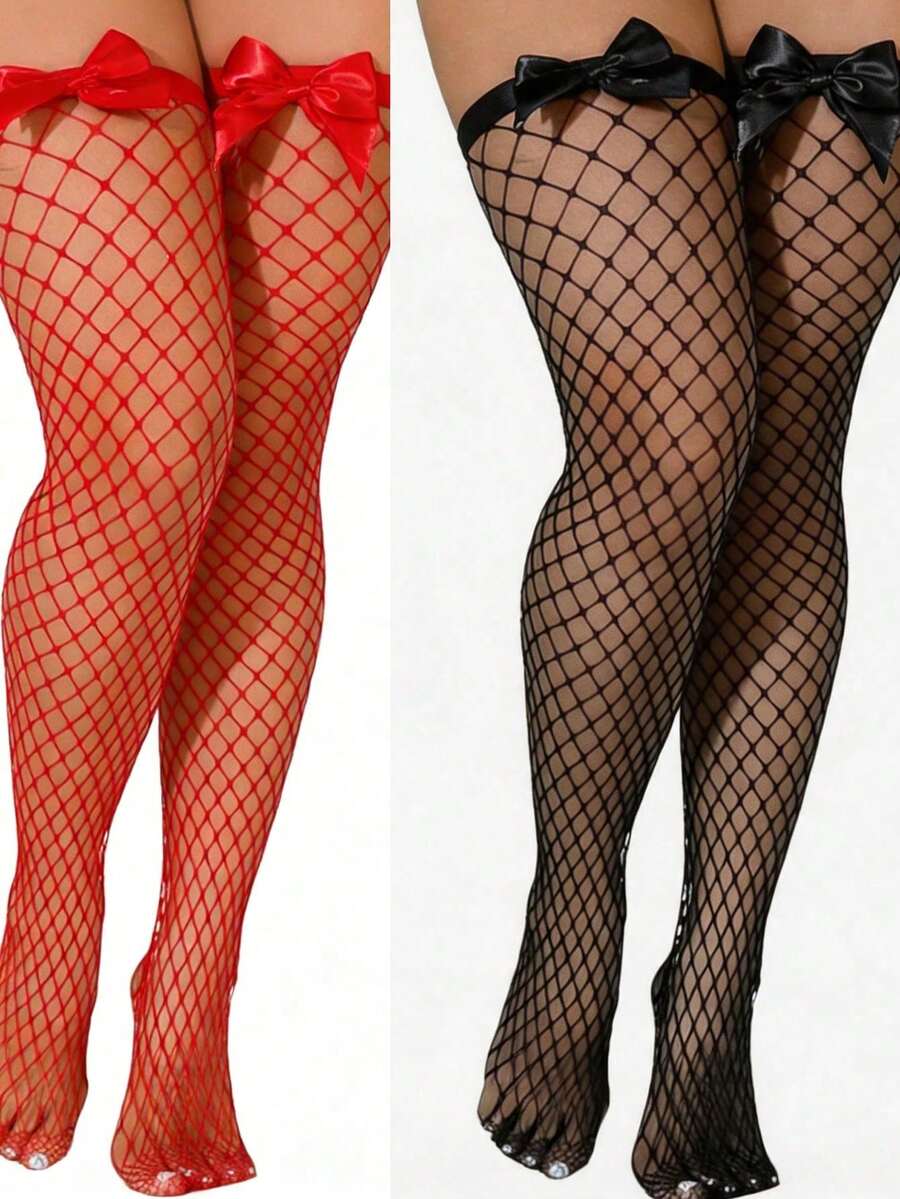 Bas résille à nœuds décoratifs - Fishnet Stocking Women avis et prix